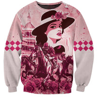 Personalized Kentucky Ladies Sweatshirt The Run For The Roses Derby - Pink Out - Wonder Print Shop