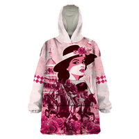 Personalized Kentucky Ladies Wearable Blanket Hoodie The Run For The Roses Derby - Pink Out - Wonder Print Shop