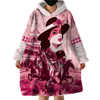 Personalized Kentucky Ladies Wearable Blanket Hoodie The Run For The Roses Derby - Pink Out - Wonder Print Shop