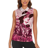 Personalized Kentucky Ladies Women Sleeveless Polo Shirt The Run For The Roses Derby - Pink Out - Wonder Print Shop