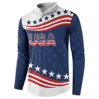 United States Pacific Rugby Custom Button Sweatshirt USA Classic Sporty Pattern
