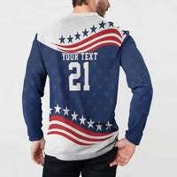 United States Pacific Rugby Custom Button Sweatshirt USA Classic Sporty Pattern
