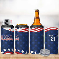United States Pacific Rugby Custom 4 in 1 Can Cooler Tumbler USA Classic Sporty Pattern