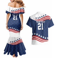 United States Pacific Rugby Custom Couples Matching Mermaid Dress and Hawaiian Shirt USA Classic Sporty Pattern