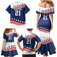 United States Pacific Rugby Custom Family Matching Mermaid Dress and Hawaiian Shirt USA Classic Sporty Pattern