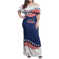 United States Pacific Rugby Custom Family Matching Off Shoulder Maxi Dress and Hawaiian Shirt USA Classic Sporty Pattern