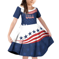 United States Pacific Rugby Custom Family Matching Off Shoulder Short Dress and Hawaiian Shirt USA Classic Sporty Pattern