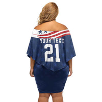 United States Pacific Rugby Custom Family Matching Off Shoulder Short Dress and Hawaiian Shirt USA Classic Sporty Pattern