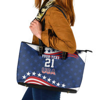 United States Pacific Rugby Custom Leather Tote Bag USA Classic Sporty Pattern