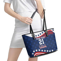 United States Pacific Rugby Custom Leather Tote Bag USA Classic Sporty Pattern
