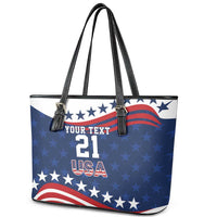 United States Pacific Rugby Custom Leather Tote Bag USA Classic Sporty Pattern
