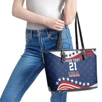 United States Pacific Rugby Custom Leather Tote Bag USA Classic Sporty Pattern