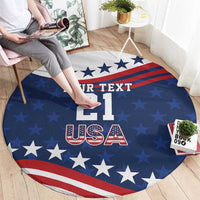 United States Pacific Rugby Custom Round Carpet USA Classic Sporty Pattern