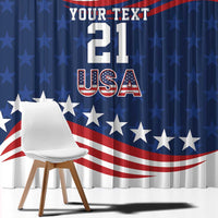 United States Pacific Rugby Custom Window Curtain USA Classic Sporty Pattern