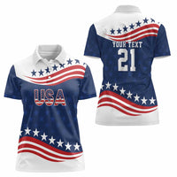 United States Pacific Rugby Custom Women Polo Shirt USA Classic Sporty Pattern