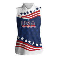 United States Pacific Rugby Custom Women Sleeveless Polo Shirt USA Classic Sporty Pattern