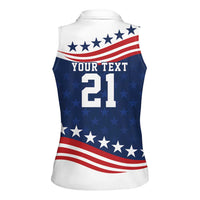 United States Pacific Rugby Custom Women Sleeveless Polo Shirt USA Classic Sporty Pattern
