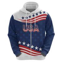 United States Pacific Rugby Custom Zip Hoodie USA Classic Sporty Pattern
