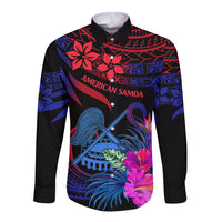 American Samoa Long Sleeve Button Shirt Manu'a Cession Day Polynesian Tribal - Wonder Print Shop