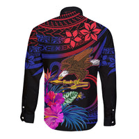 American Samoa Long Sleeve Button Shirt Manu'a Cession Day Polynesian Tribal - Wonder Print Shop