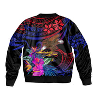 American Samoa Sleeve Zip Bomber Jacket Manu'a Cession Day Polynesian Tribal - Wonder Print Shop