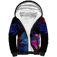 Custom American Samoa Sherpa Hoodie Manu'a Cession Day Polynesian Tribal - Wonder Print Shop