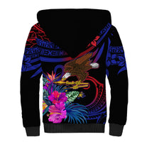 Custom American Samoa Sherpa Hoodie Manu'a Cession Day Polynesian Tribal - Wonder Print Shop