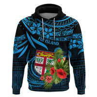 Fiji Islands Hoodie With Polynesian Tribal Happy National Day - Wonder Print Shop