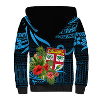 Fiji Islands Sherpa Hoodie With Polynesian Tribal Happy National Day - Wonder Print Shop