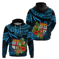 Custom Fiji Islands Hoodie With Polynesian Tribal Happy National Day - Wonder Print Shop