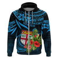 Custom Fiji Islands Hoodie With Polynesian Tribal Happy National Day - Wonder Print Shop