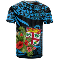 Custom Fiji Islands T Shirt With Polynesian Tribal Happy National Day - Wonder Print Shop