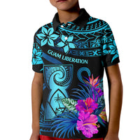 Polynesian Guam Kid Polo Shirt With Latte Stone Happy Liberation Day - Wonder Print Shop