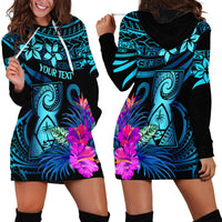 Custom Polynesian Guam Hoodie Dress With Latte Stone Happy Liberation Day - Wonder Print Shop