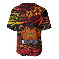PNG Remembrance Day Baseball Jersey Polynesian Tribal and Poppy LT9 - Wonder Print Shop