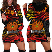 PNG Remembrance Day Hoodie Dress Polynesian Tribal and Poppy - Wonder Print Shop