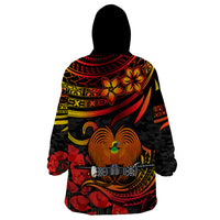 PNG Remembrance Day Wearable Blanket Hoodie Polynesian Tribal and Poppy - Wonder Print Shop