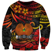 Custom PNG Remembrance Day Sweatshirt Polynesian Tribal and Poppy - Wonder Print Shop