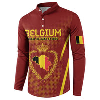 Custom Belgium Football Button Sweatshirt Royal Belgian 1895 with Map Style LT9 - Wonder Print Shop