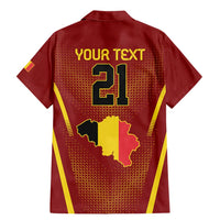 Custom Belgium Football Family Matching Mermaid Dress and Hawaiian Shirt Royal Belgian 1895 with Map Style LT9 - Wonder Print Shop