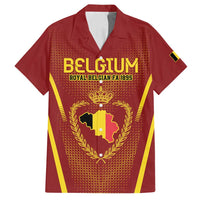 Custom Belgium Football Family Matching Off Shoulder Maxi Dress and Hawaiian Shirt Royal Belgian 1895 with Map Style LT9 - Wonder Print Shop