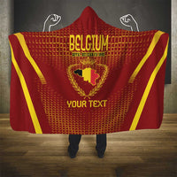Custom Belgium Football Hooded Blanket Royal Belgian 1895 with Map Style