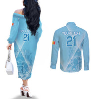 Custom Belgium 1895 Football Couples Matching Off The Shoulder Long Sleeve Dress and Long Sleeve Button Shirt De Rode Duivels Come Together