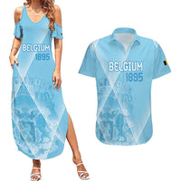 Custom Belgium 1895 Football Couples Matching Summer Maxi Dress and Hawaiian Shirt De Rode Duivels Come Together LT9 - Wonder Print Shop