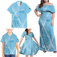 Custom Belgium 1895 Football Family Matching Off Shoulder Maxi Dress and Hawaiian Shirt De Rode Duivels Come Together LT9 - Wonder Print Shop