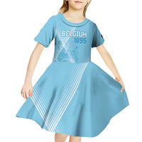 Custom Belgium 1895 Football Kid Short Sleeve Dress De Rode Duivels Come Together - Wonder Print Shop