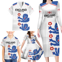 Custom England Football Family Matching Long Sleeve Bodycon Dress and Hawaiian Shirt Simple Triple Lions LT9 - Wonder Print Shop