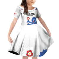 Custom England Football Family Matching Off Shoulder Short Dress and Hawaiian Shirt Simple Triple Lions LT9 - Wonder Print Shop