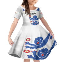 Custom England Football Family Matching Puletasi and Hawaiian Shirt Simple Triple Lions - Wonder Print Shop