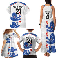 Custom England Football Family Matching Tank Maxi Dress and Hawaiian Shirt Simple Triple Lions - Wonder Print Shop